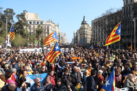 Independence supporters held a general strike in Catalonia in February